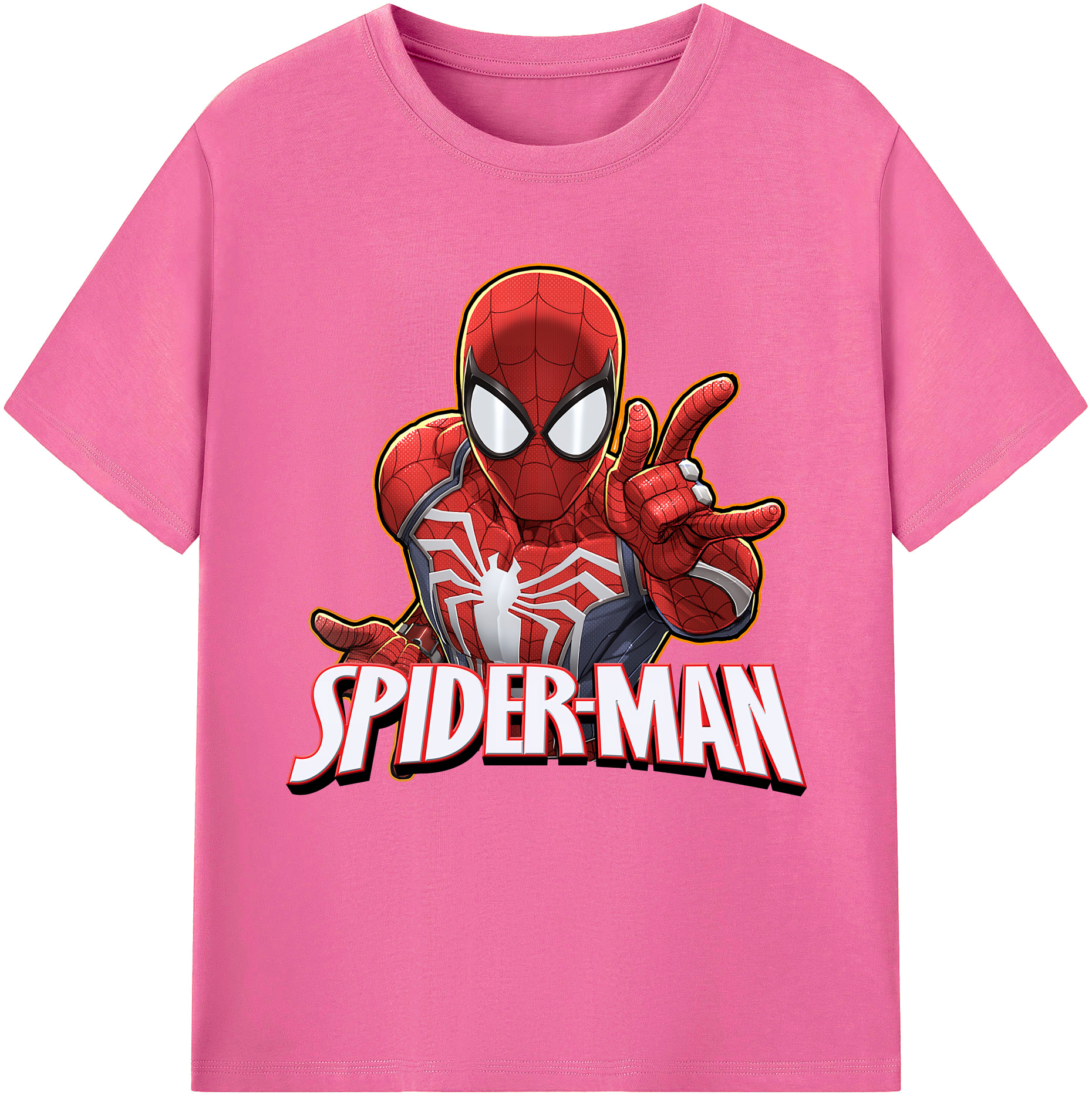 （画像用） Spider Man スパイダーマン レディースカジュアルプリントTシャツ（綿100％）